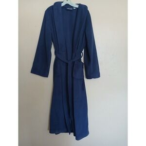 LL Bean Robe Large Womens Winter Fleece Tie Waist Pockets Comfort Lounge